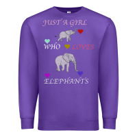 Purple Just A Girl Who Loves Elephants Premium Sweatshirt - Bettercallsaul