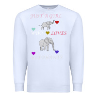 White Just A Girl Who Loves Elephants Premium Sweatshirt - Bettercallsaul