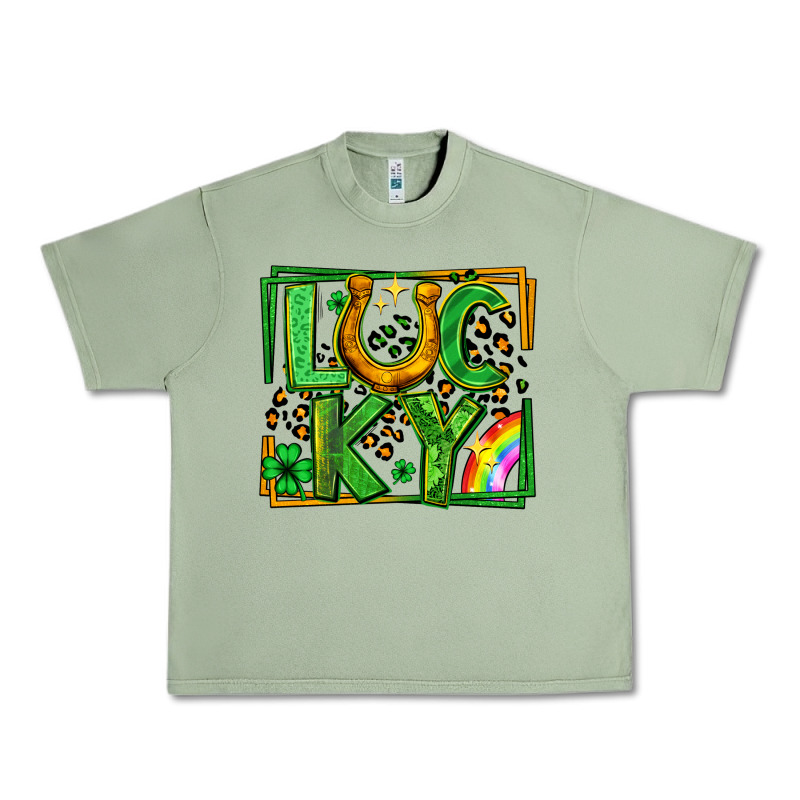 Lucky Horseshoe St Patricks Day Leopard Frame Urban Heavy Tee by LillyAllenDesigns | Teevron