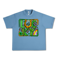 Pebble Blue lucky horseshoe st patricks day leopard frame Urban Heavy Tee - LillyAllenDesigns