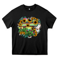 Black Guanajuato sunflower serape map Heavy Core Tee - RanaPortraitStore