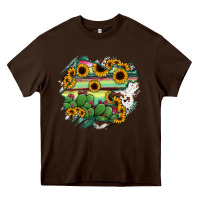 Chocolate Brown Guanajuato sunflower serape map Heavy Core Tee - RanaPortraitStore