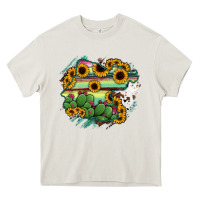 Cream Guanajuato sunflower serape map Heavy Core Tee - RanaPortraitStore