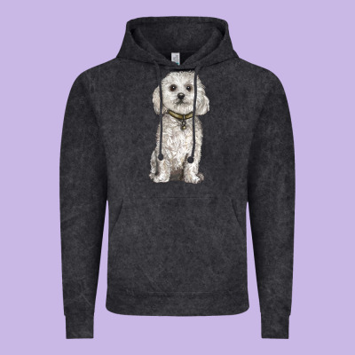 Bichon Frise Dog Vintage Hoodie Designed By Barkaloodesign