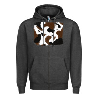 Charcoal Heather cowhide Zipper Hoodie - RanaPortraitStore
