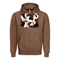 Chestnut cowhide Zipper Hoodie - RanaPortraitStore