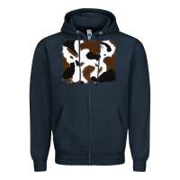 Navy cowhide Zipper Hoodie - RanaPortraitStore