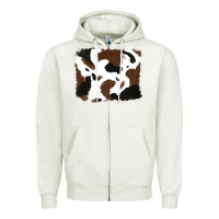 Oatmeal Heather cowhide Zipper Hoodie - RanaPortraitStore