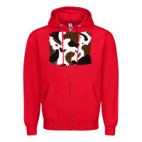 Red cowhide Zipper Hoodie - RanaPortraitStore
