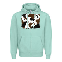 Seafoam cowhide Zipper Hoodie - RanaPortraitStore