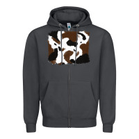 Smoke cowhide Zipper Hoodie - RanaPortraitStore