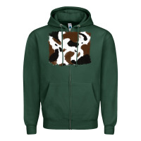 Sports Green cowhide Zipper Hoodie - RanaPortraitStore