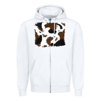 White cowhide Zipper Hoodie - RanaPortraitStore
