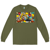 Army Green excavator sippy Long Sleeve Tee - Artiststas