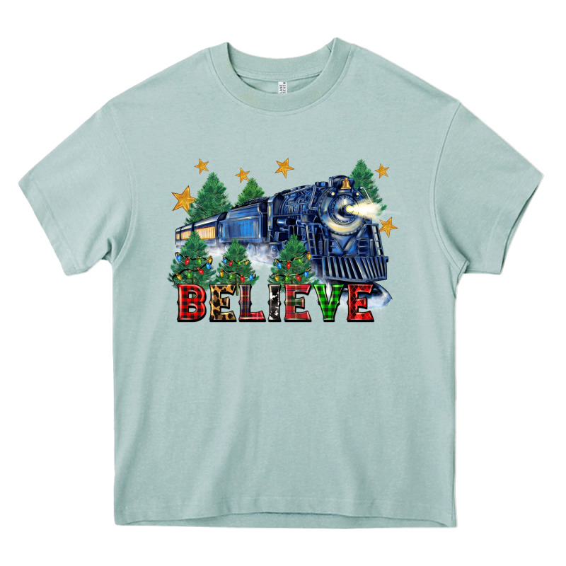 Believe Polar Express Christmas Trees Heavy Core Tee by FaDigitalArtStudio | Teevron