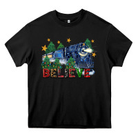 Black believe polar express christmas trees Heavy Core Tee - FaDigitalArtStudio