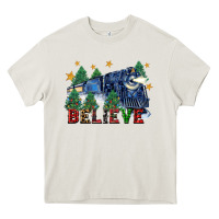 Cream believe polar express christmas trees Heavy Core Tee - FaDigitalArtStudio