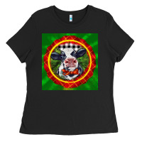 Black christmas baby holstein face Ladies Tee - LillyAllenDesigns