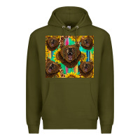 Army Green bear tumbler Premium Hoodie - BarkalooDesign