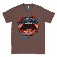 Chestnut American flag lips 4th of july Classic Tee - FaDigitalArtStudio