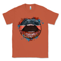Copper American flag lips 4th of july Classic Tee - FaDigitalArtStudio