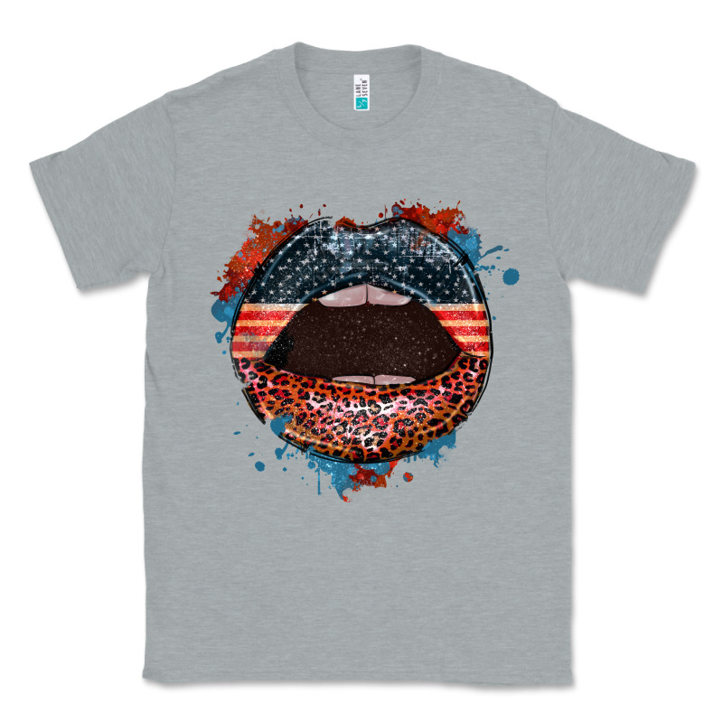 American Flag Lips 4th Of July Classic Tee by FaDigitalArtStudio | Teevron