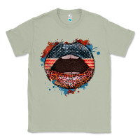 Matcha American flag lips 4th of july Classic Tee - FaDigitalArtStudio