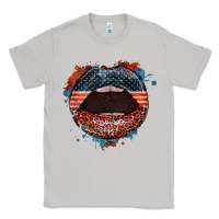 Moon Dust American flag lips 4th of july Classic Tee - FaDigitalArtStudio