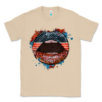 Mushroom American flag lips 4th of july Classic Tee - FaDigitalArtStudio