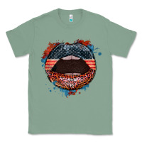Sage American flag lips 4th of july Classic Tee - FaDigitalArtStudio