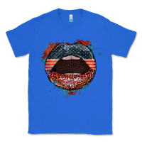 True Royal American flag lips 4th of july Classic Tee - FaDigitalArtStudio