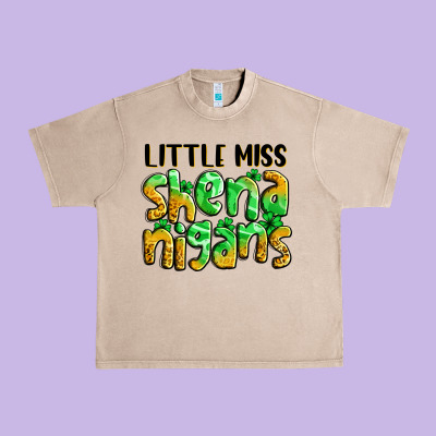Little Miss Shenanigans St. Patrick's Urban Heavy Tee Designed By Lillyallendesigns