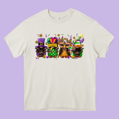 Mardi Gras Afro Gnomies Heavy Core Tee Designed By Fadigitalartstudio