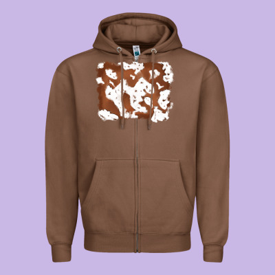 Cowhide Zipper Hoodie Designed By Ranaportraitstore