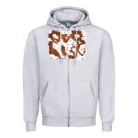 Heather Grey cowhide Zipper Hoodie - RanaPortraitStore