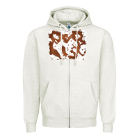 Oatmeal Heather cowhide Zipper Hoodie - RanaPortraitStore