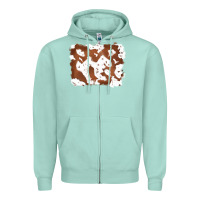 Seafoam cowhide Zipper Hoodie - RanaPortraitStore