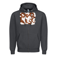 Smoke cowhide Zipper Hoodie - RanaPortraitStore