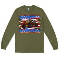 Army Green monster truck american flag tumbler Long Sleeve Tee - Artiststas