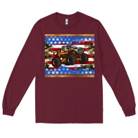 Burgundy monster truck american flag tumbler Long Sleeve Tee - Artiststas