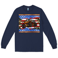 Navy monster truck american flag tumbler Long Sleeve Tee - Artiststas