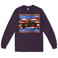 Plum monster truck american flag tumbler Long Sleeve Tee - Artiststas