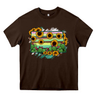 Chocolate Brown North Dakota State Map Heavy Core Tee - RanaPortraitStore