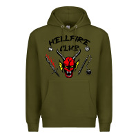 Army Green hellfire club strangerthings Premium Hoodie - baoMotion