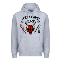 Heather Grey hellfire club strangerthings Premium Hoodie - baoMotion