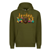 Army Green fearless mom bear Premium Hoodie - BarkalooDesign