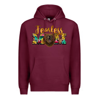 Burgundy fearless mom bear Premium Hoodie - BarkalooDesign