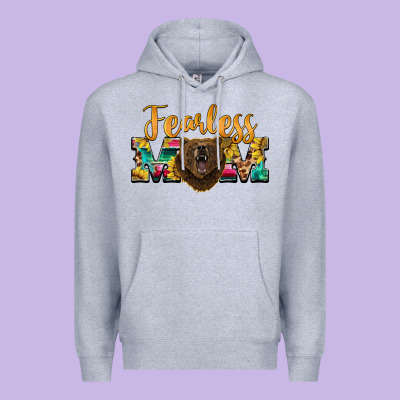 Fearless Mom Bear Premium Hoodie Designed By Barkaloodesign
