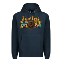 Navy fearless mom bear Premium Hoodie - BarkalooDesign