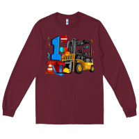 Burgundy forklift birthday one Long Sleeve Tee - Artiststas
